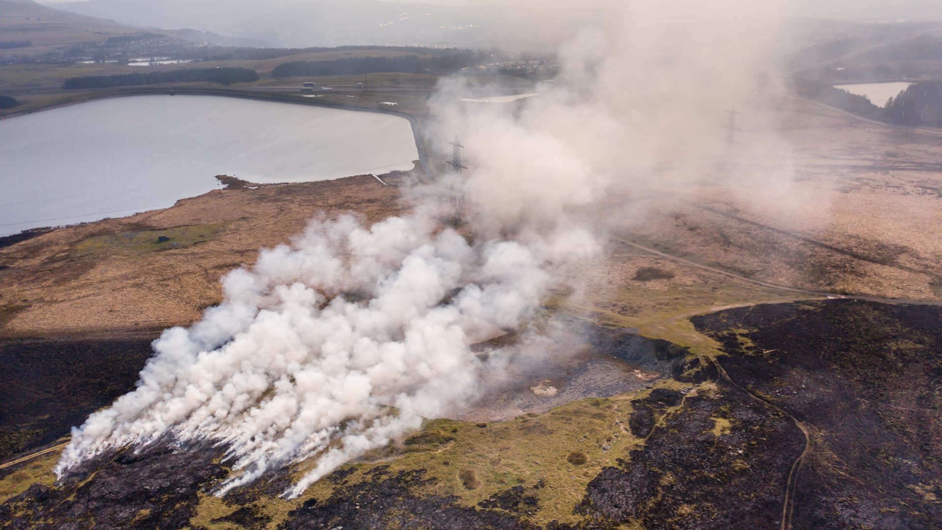 Fire on Llangynidr Moors