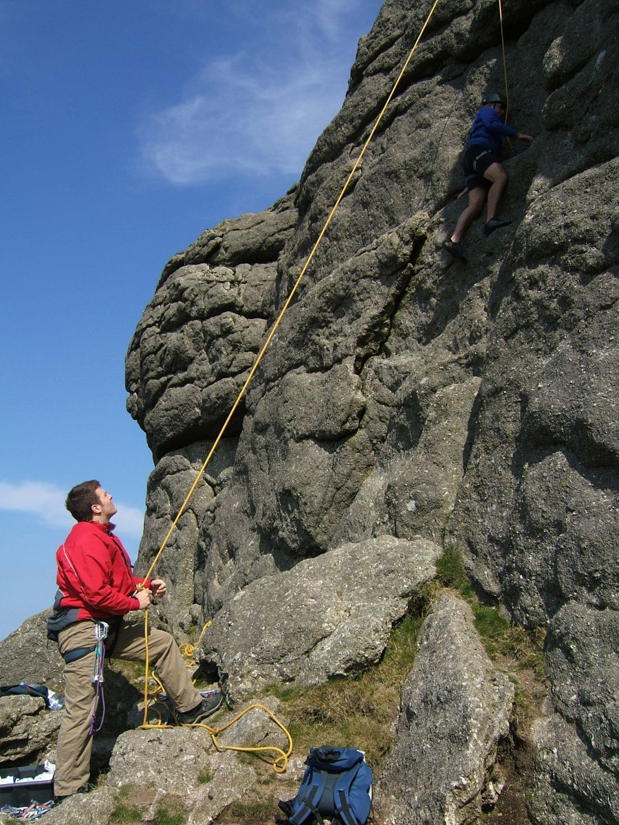 There's adventure to be had such as climbing in Dartmoor