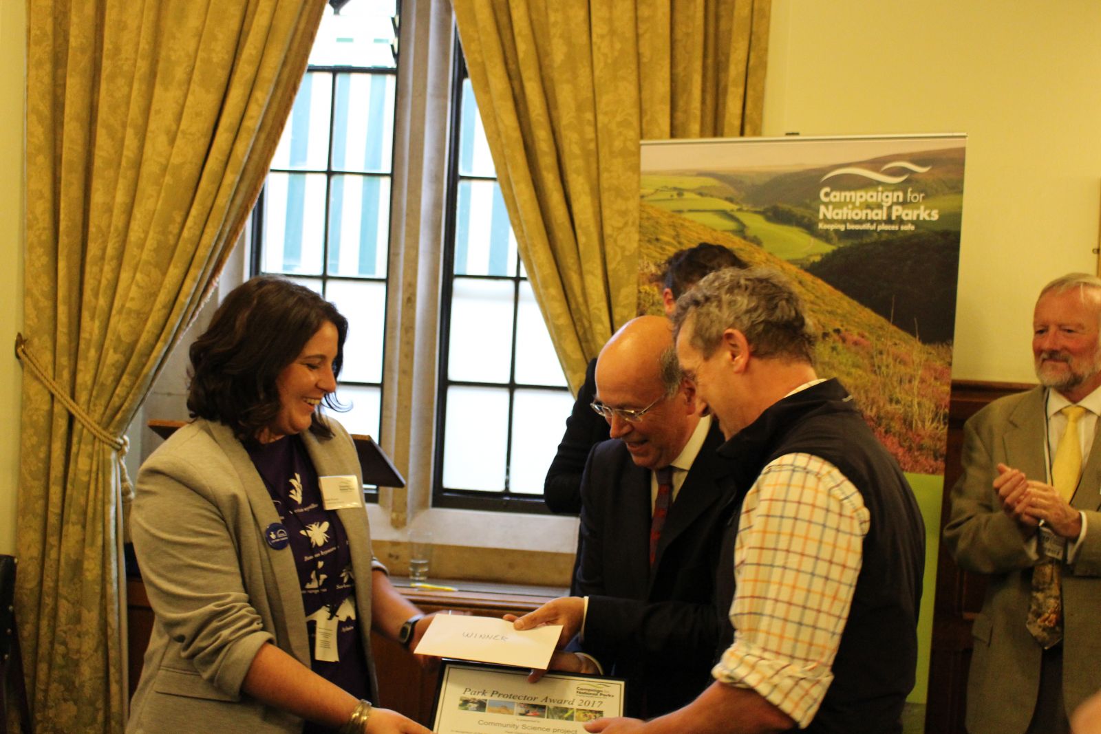 Community science project receiving their prize from Lord Gardiner