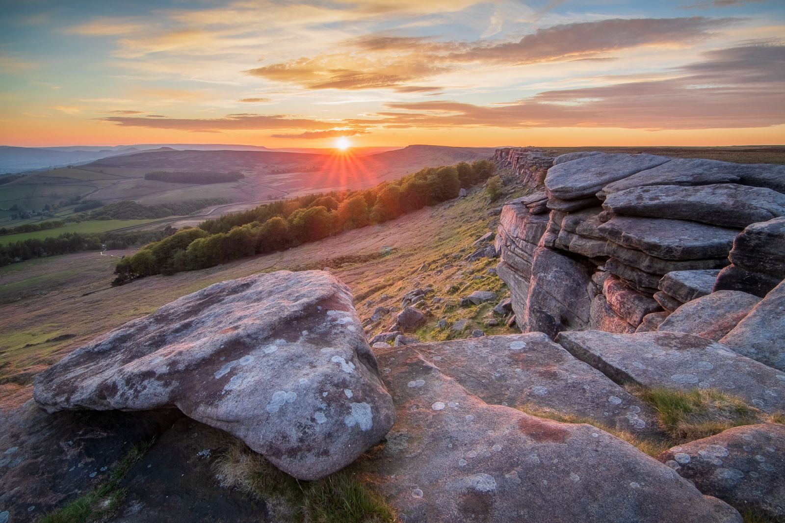 Sunset on Stanage Edge by Kieran Metcalfe