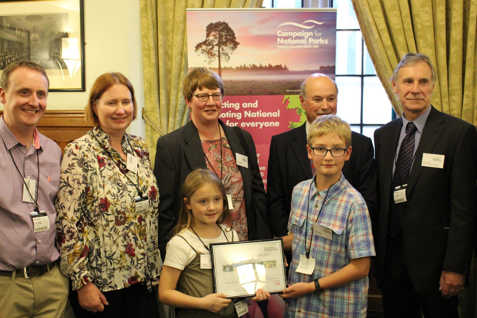 Explorers Club, North York Moors, receiving the high commendation from minister for National Parks, Lord Gardiner and John Showell the Ramblers Holidays Charitable Trust